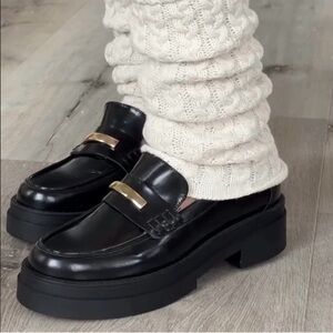 Steve Madden Rodrigo Platform Penny Loafers Black Leather Grunge Whimsigoth 6.5